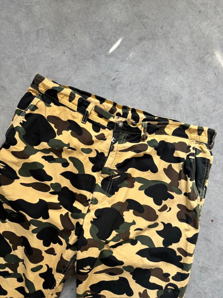 Bape 베이프 황계 카모 와이드 핏 조거 팬츠 5