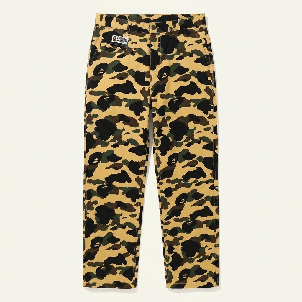 Bape 베이프 황계 카모 와이드 핏 조거 팬츠 1