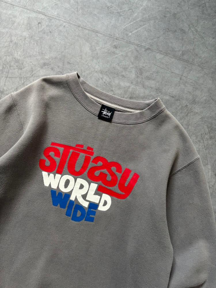 Stussy 스투시 90’s 그레이 월드 와이드 크루넥 스웻셔츠 4