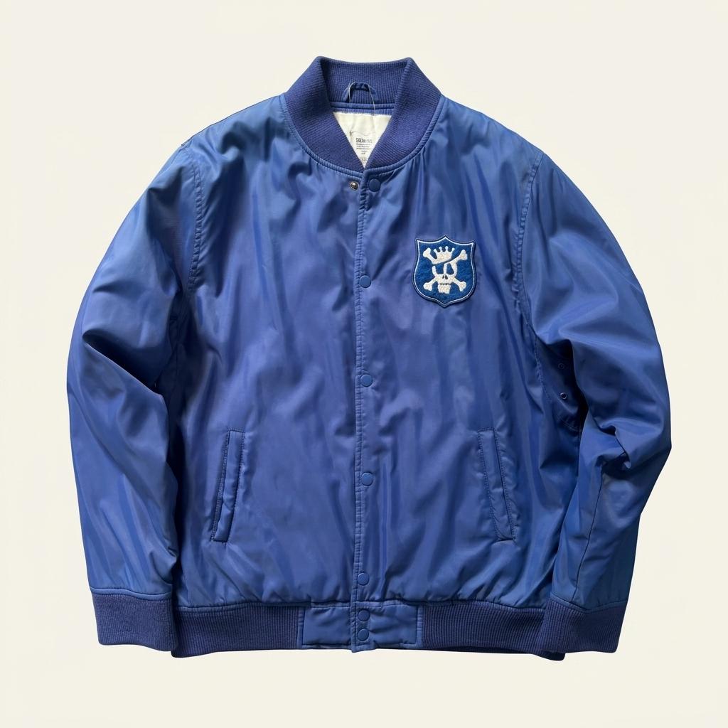Stussy 스투시 00‘s 블루 스컬로고 새틴 바시티 자켓 1