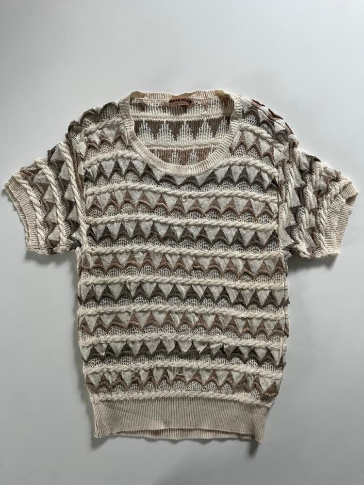 Issey Miyake 이세이미야케 90’s 베이지 로프 린넨 반팔 니트 7
