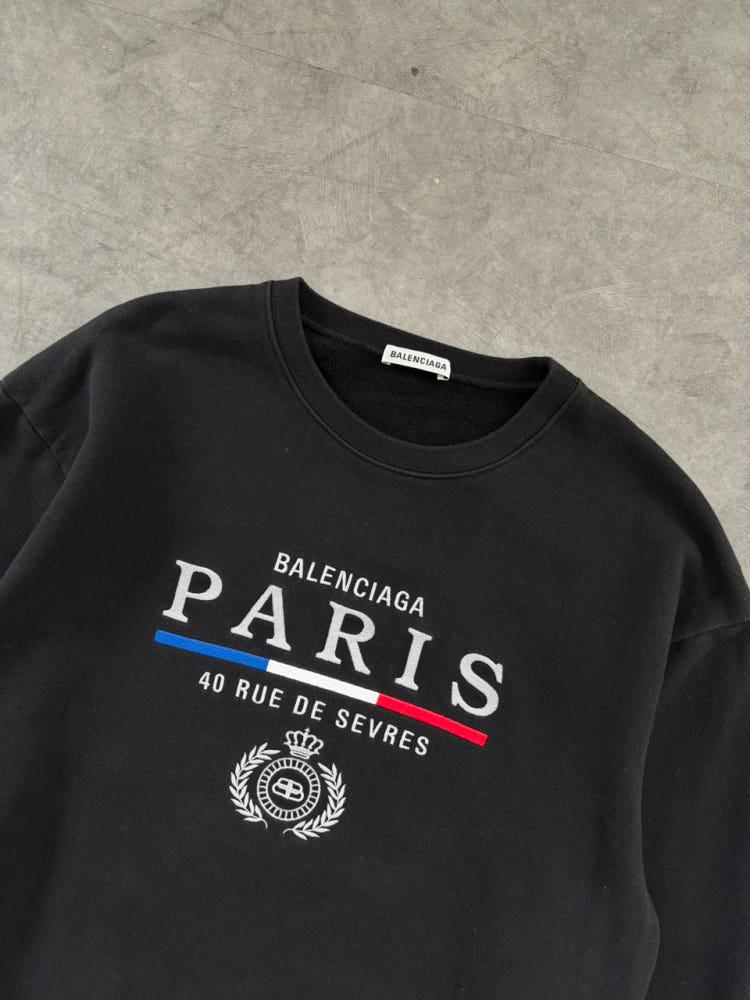 Balenciaga 발렌시아가 블랙 파리스 로고 맨투맨 4
