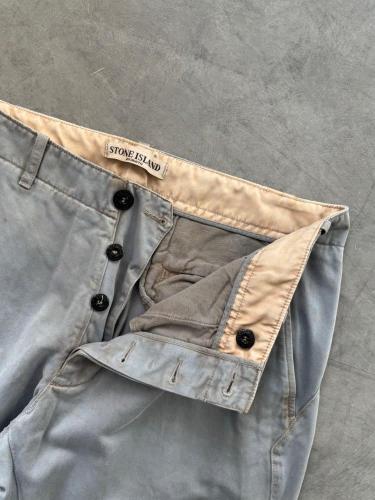 Stone Island 스톤아일랜드 라이트블루 가먼트다잉 치노 팬츠 7