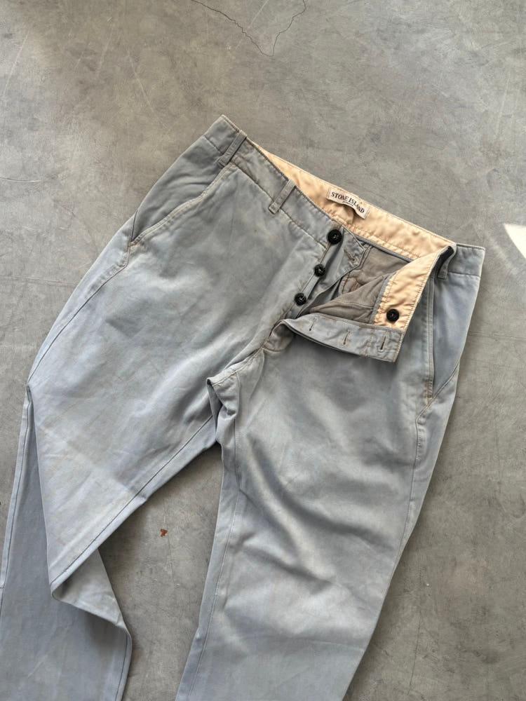 Stone Island 스톤아일랜드 라이트블루 가먼트다잉 치노 팬츠 3