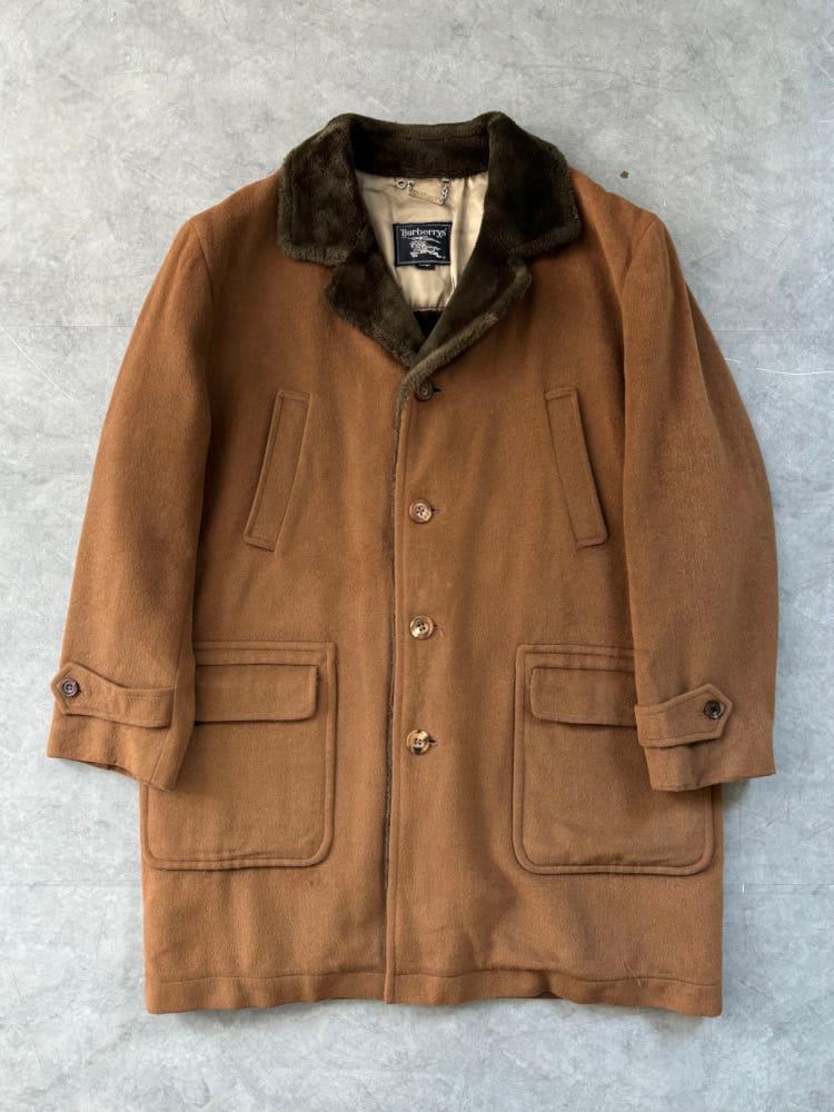 Burberry 버버리 퍼 안감 브라운 울 싱글 코트 3