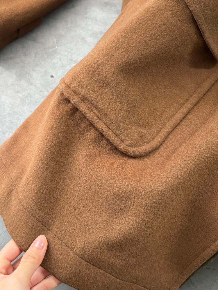 Burberry 버버리 퍼 안감 브라운 울 싱글 코트 9