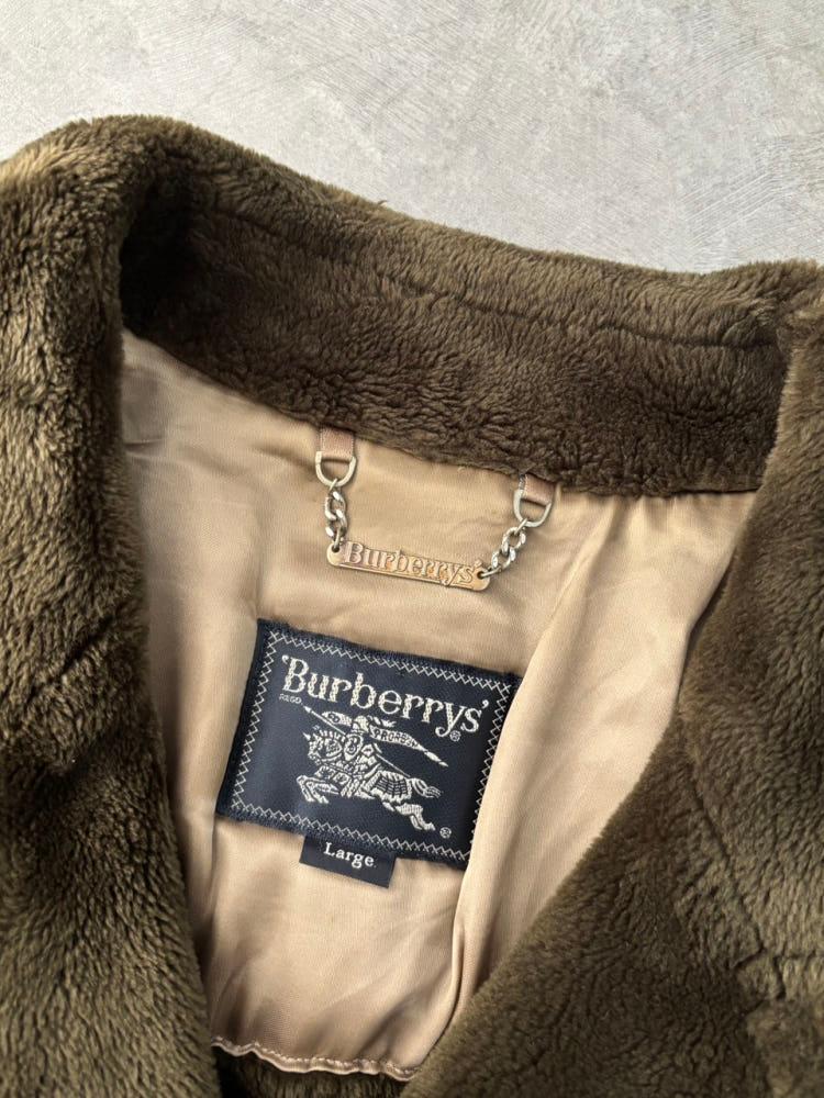 Burberry 버버리 퍼 안감 브라운 울 싱글 코트 6
