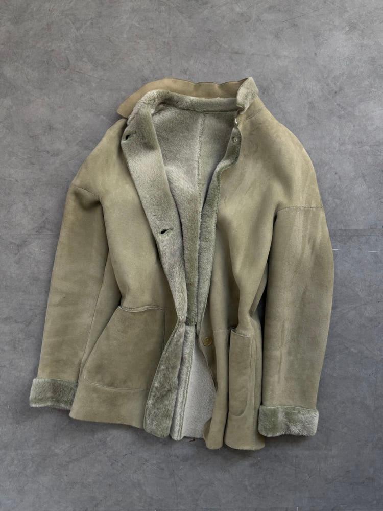 Burberry 버버리 퍼 안감 라이트 카키 시어링 자켓 4