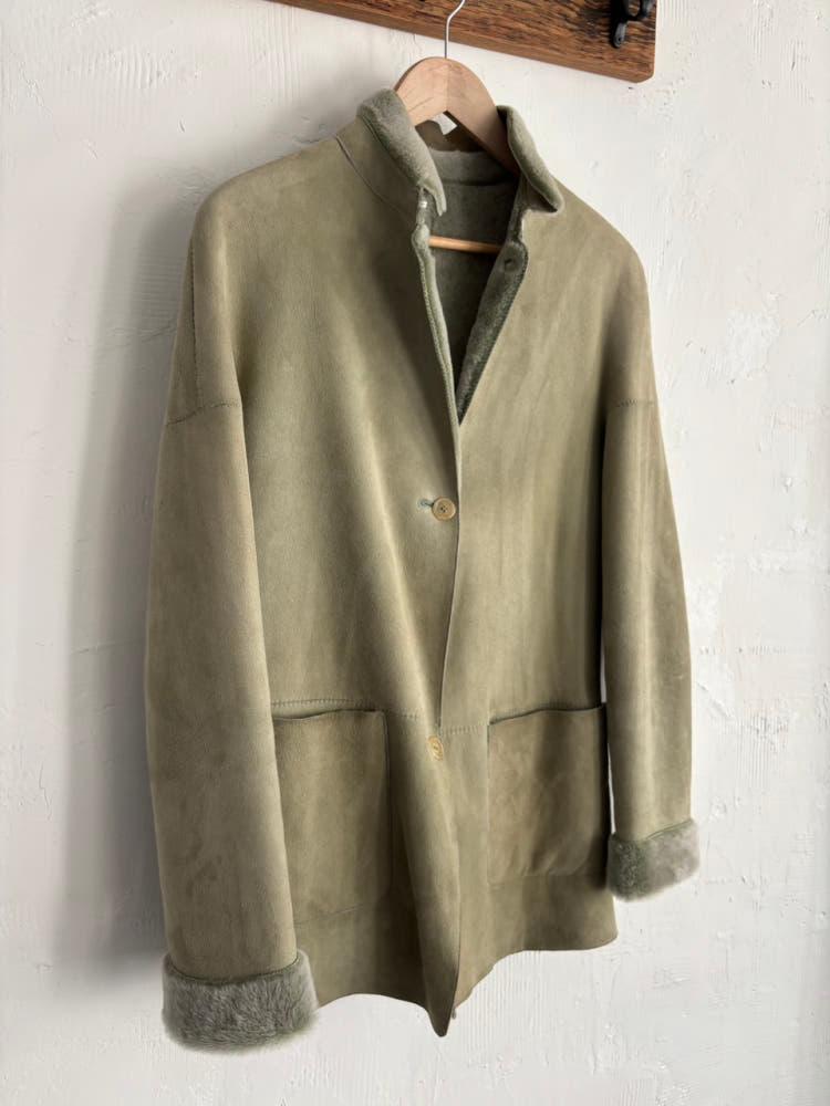 Burberry 버버리 퍼 안감 라이트 카키 시어링 자켓 3