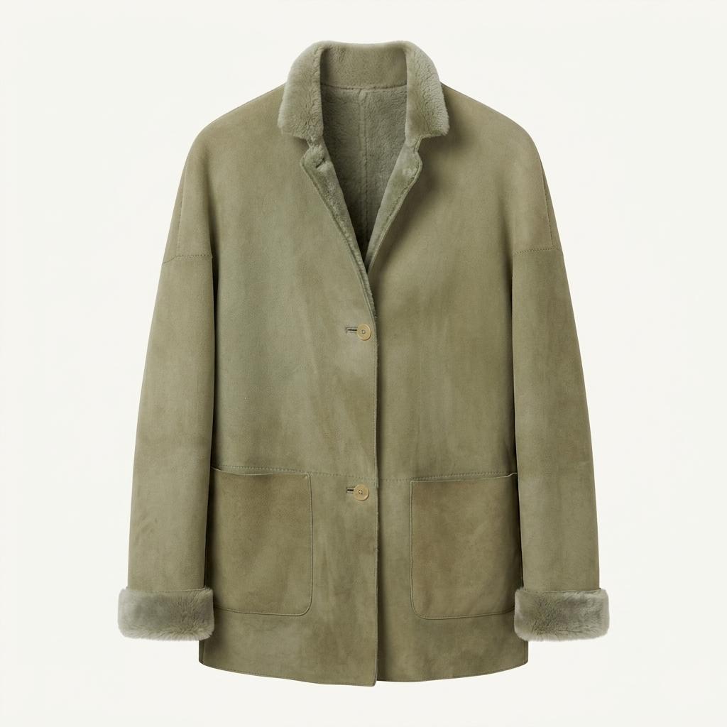 Burberry 버버리 퍼 안감 라이트 카키 시어링 자켓 1