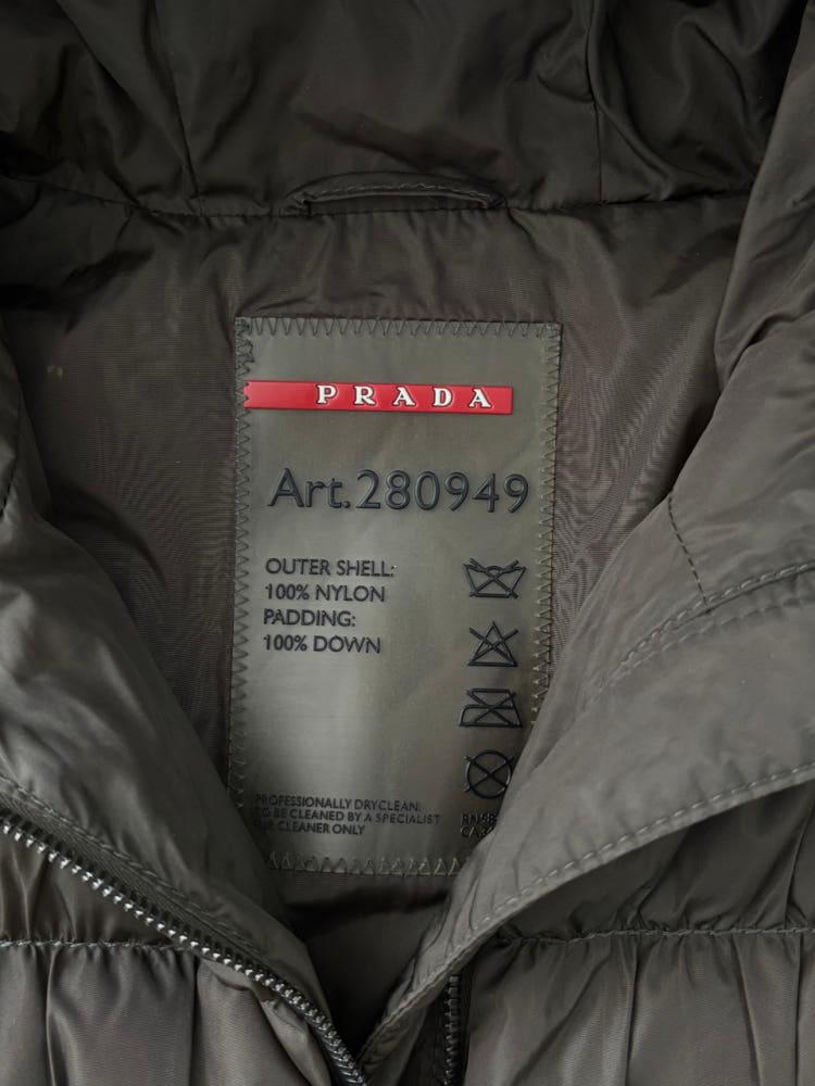 PRADA 프라다 카키 셔링 퍼 후드 우먼 패딩 7