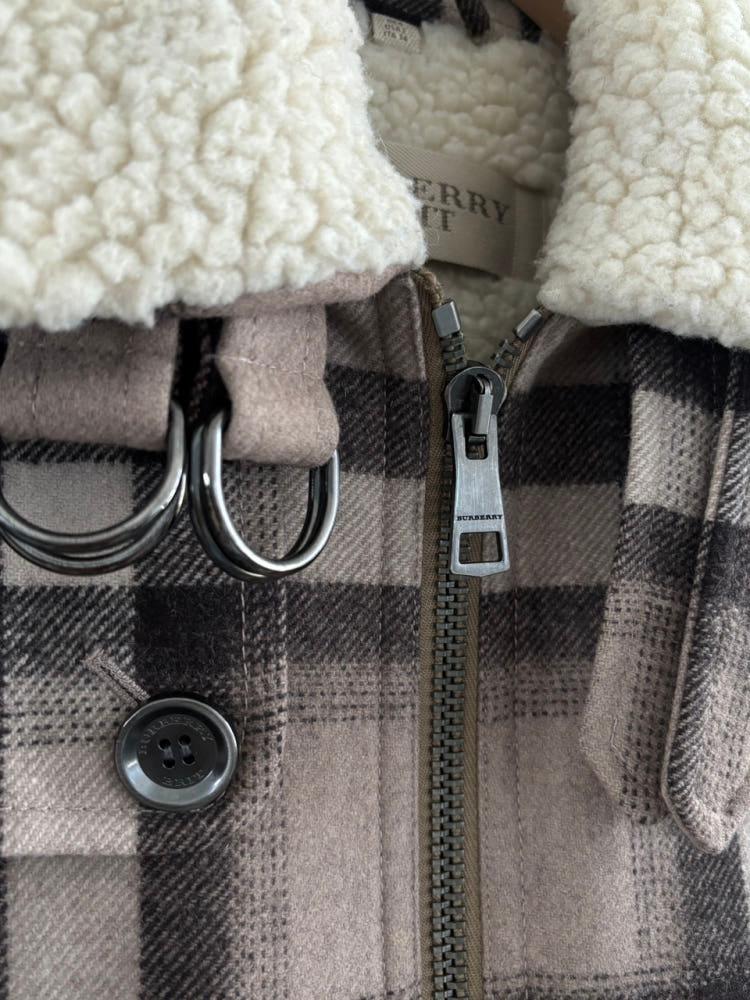 Burberry 버버리 브릿 체크 시어링 양모 무스탕 8