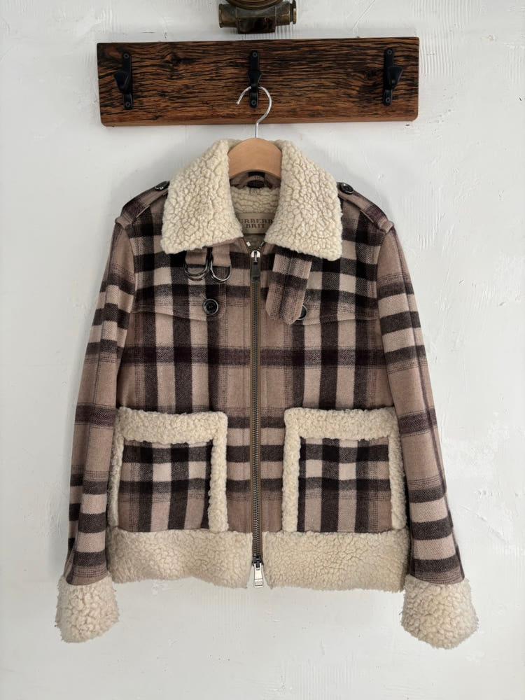 Burberry 버버리 브릿 체크 시어링 양모 무스탕 5