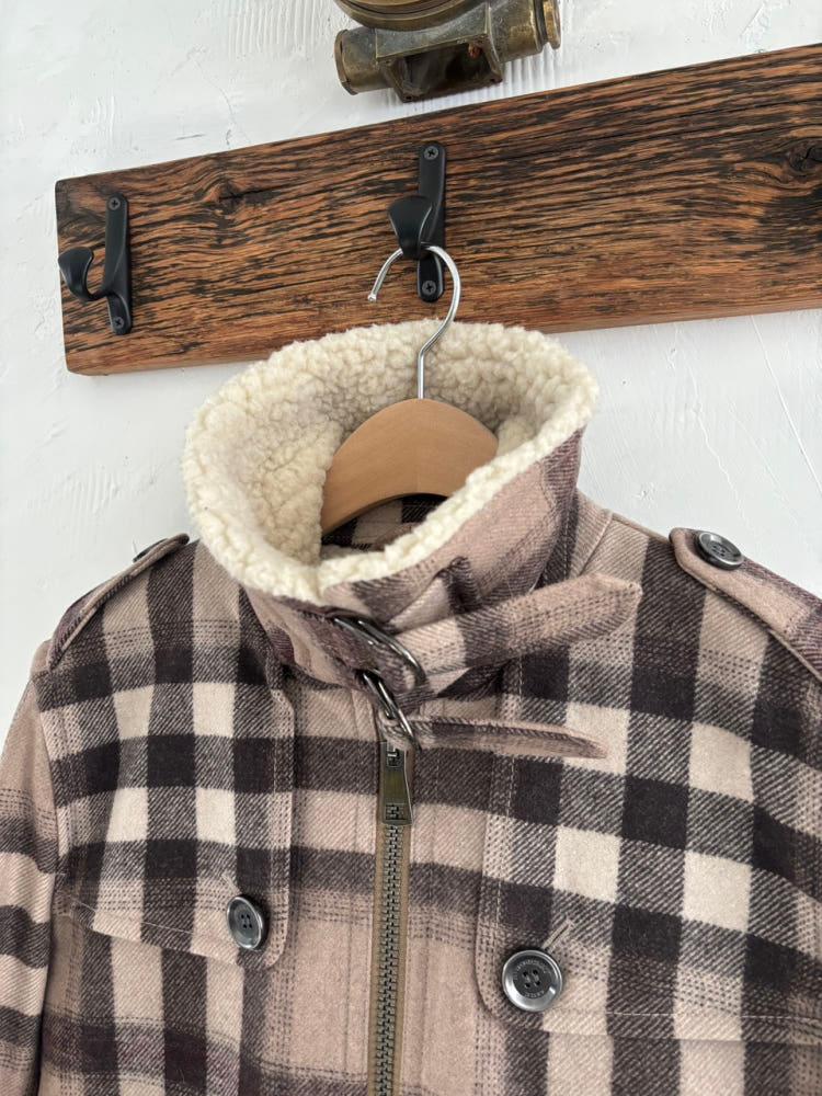 Burberry 버버리 브릿 체크 시어링 양모 무스탕 9