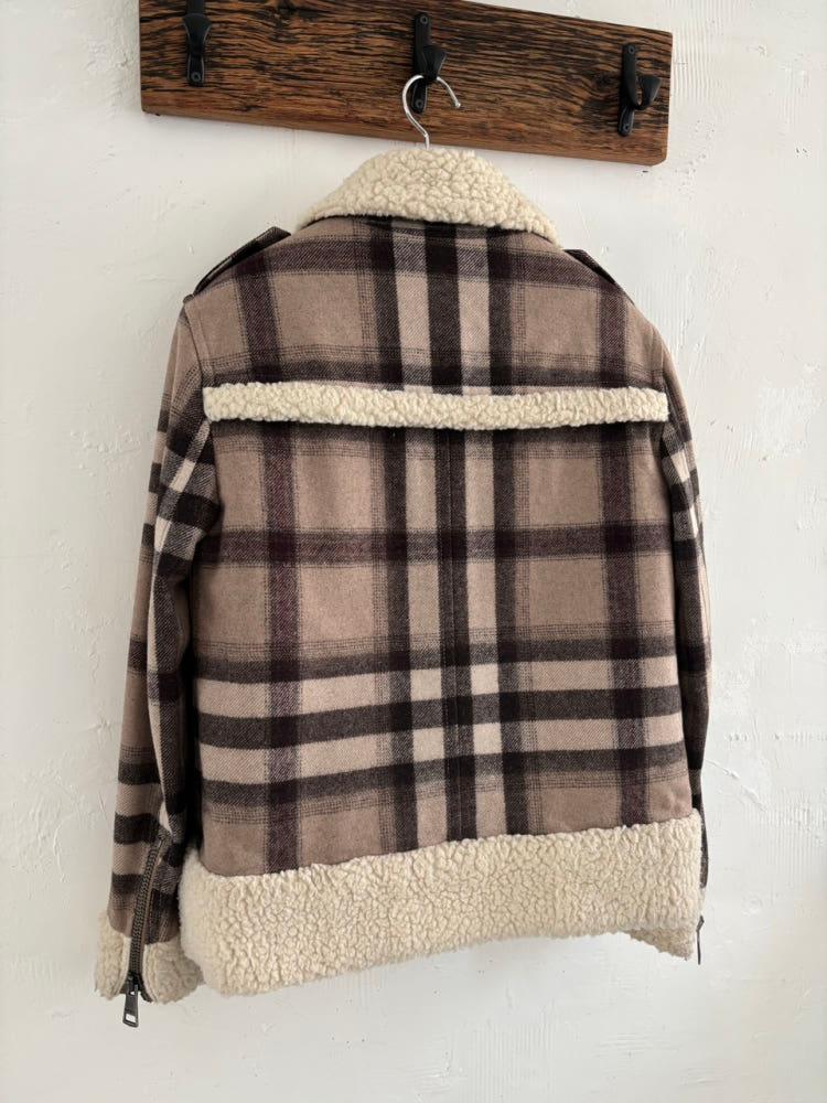 Burberry 버버리 브릿 체크 시어링 양모 무스탕 10
