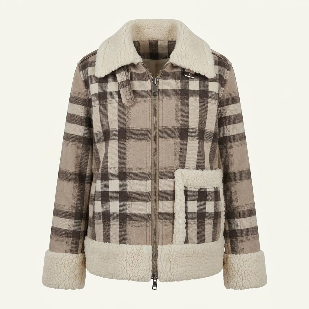 Burberry 버버리 브릿 체크 시어링 양모 무스탕 1