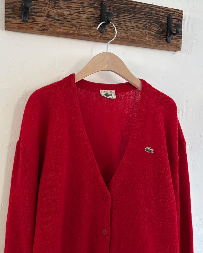 Lacoste 라코스테 레드컬러 브이넥 울 가디건 6