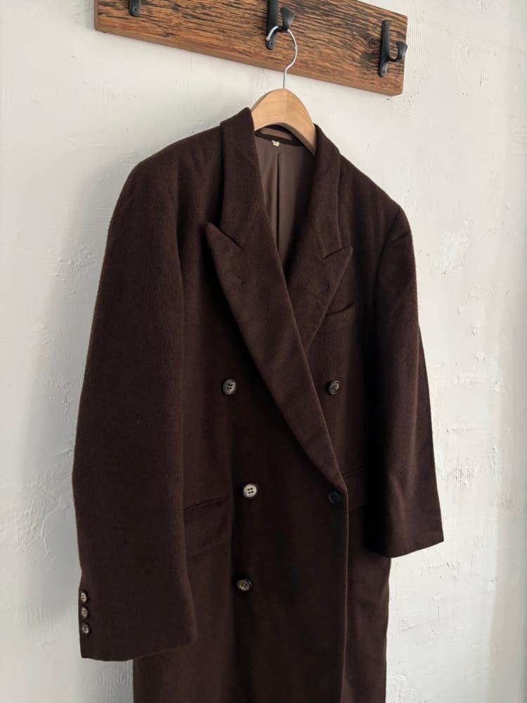 Yves Saint Laurent 입생로랑 90s 브라운 브이넥 롱 코트 3
