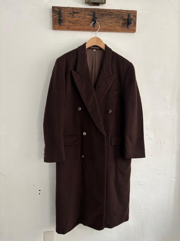 Yves Saint Laurent 입생로랑 90s 브라운 브이넥 롱 코트 4