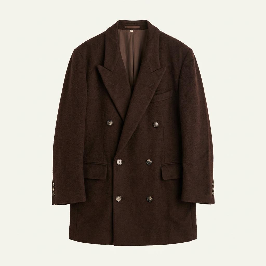 Yves Saint Laurent 입생로랑 90s 브라운 브이넥 롱 코트 1