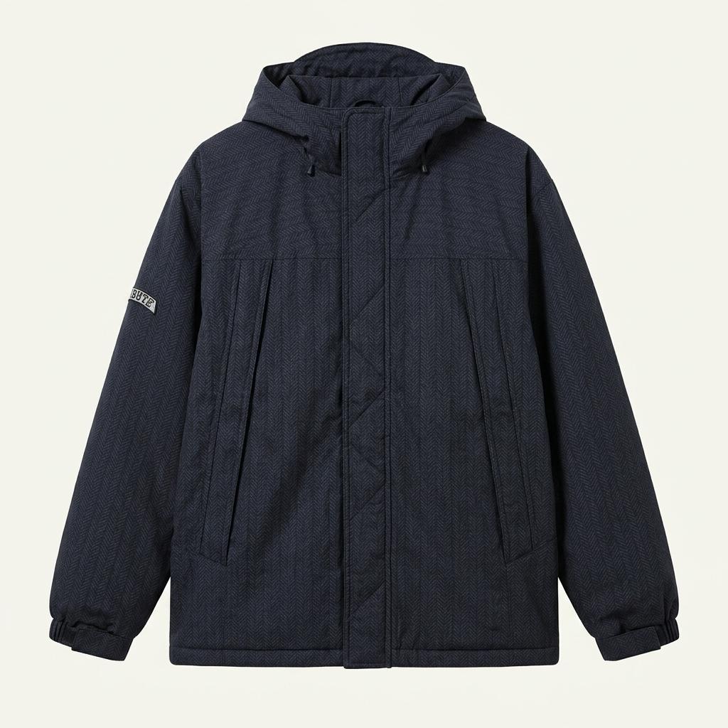 Stussy 올드 스투시 차콜 헤링본 후드 자켓 1