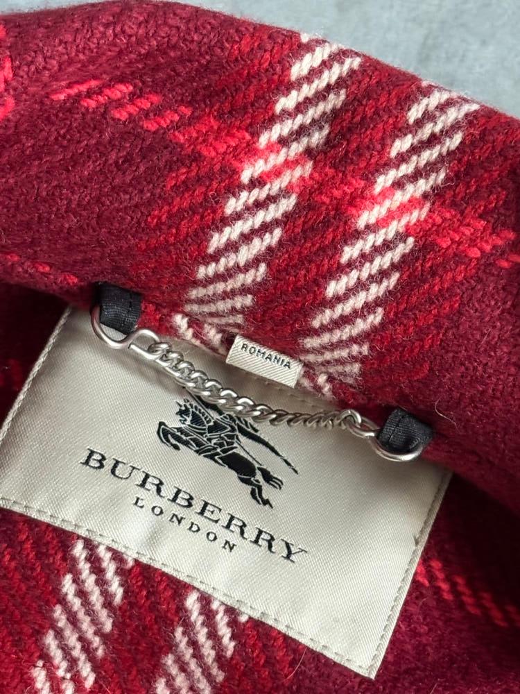Burberry 버버리 레드 체크 울 더플 코트 10