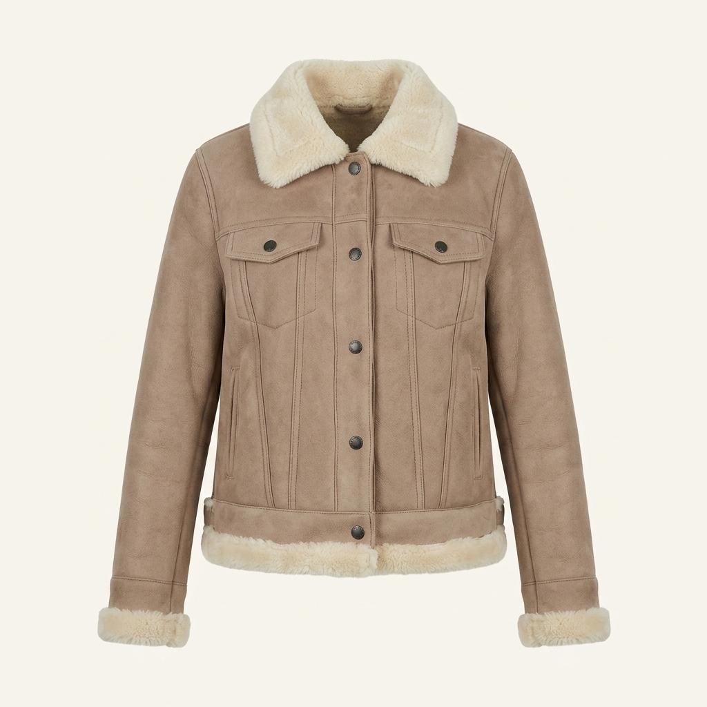 Schott NYC 쇼트 스웨이드 퍼 무스탕 1