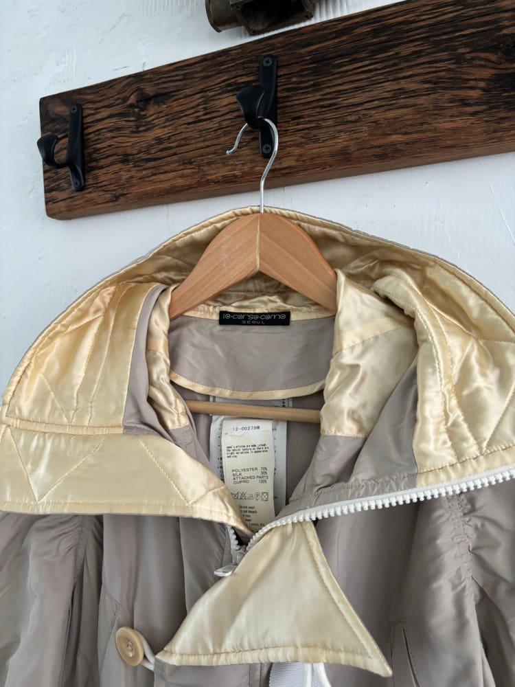 Sacai 사카이 밀리터리 베이지 실크 혼방 코트 4