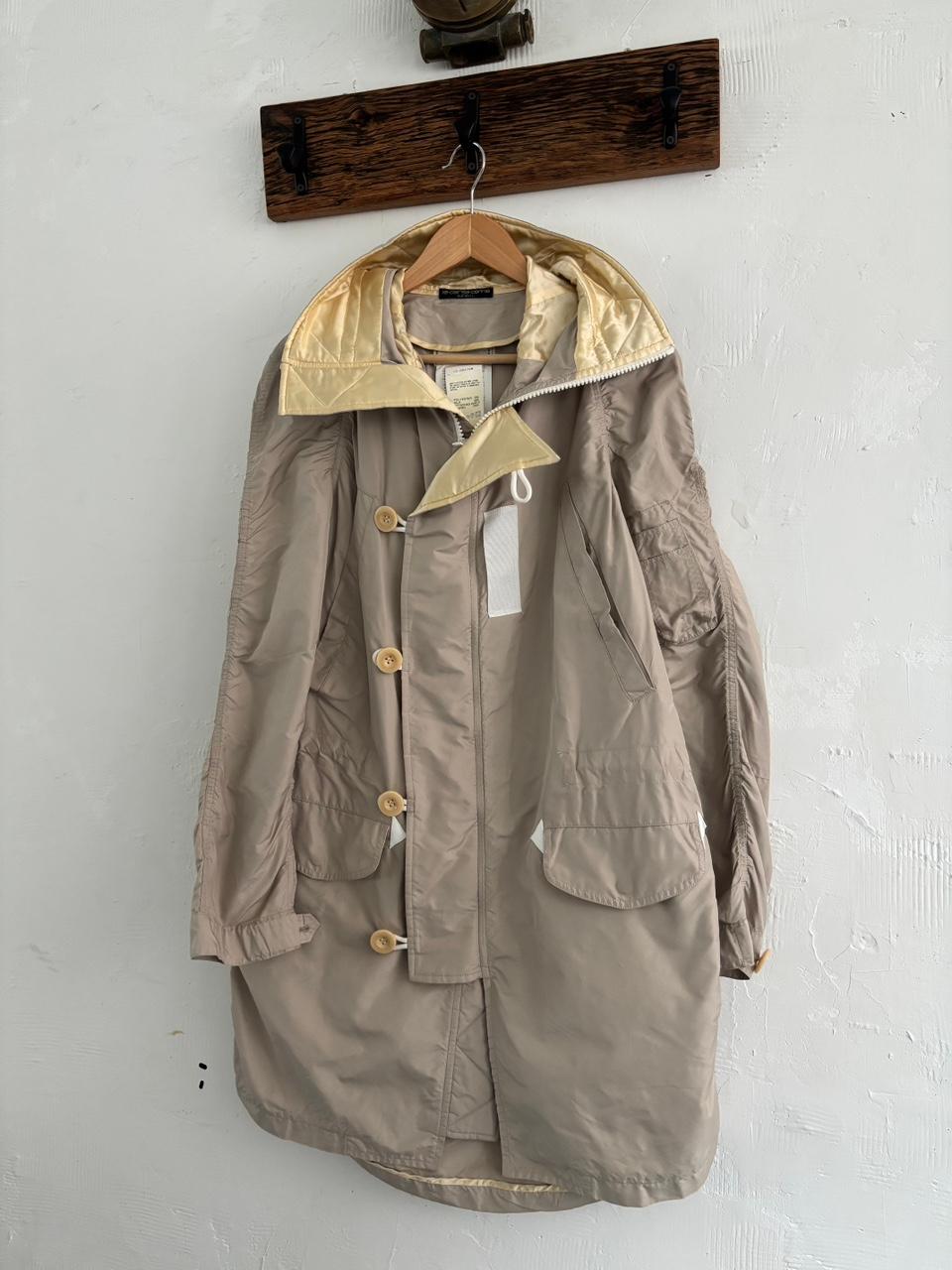 Sacai 사카이 밀리터리 베이지 실크 혼방 코트 2