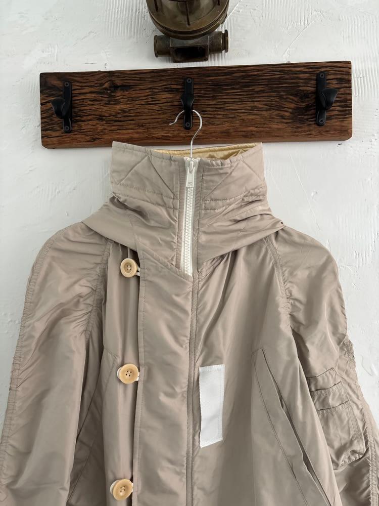 Sacai 사카이 밀리터리 베이지 실크 혼방 코트 6