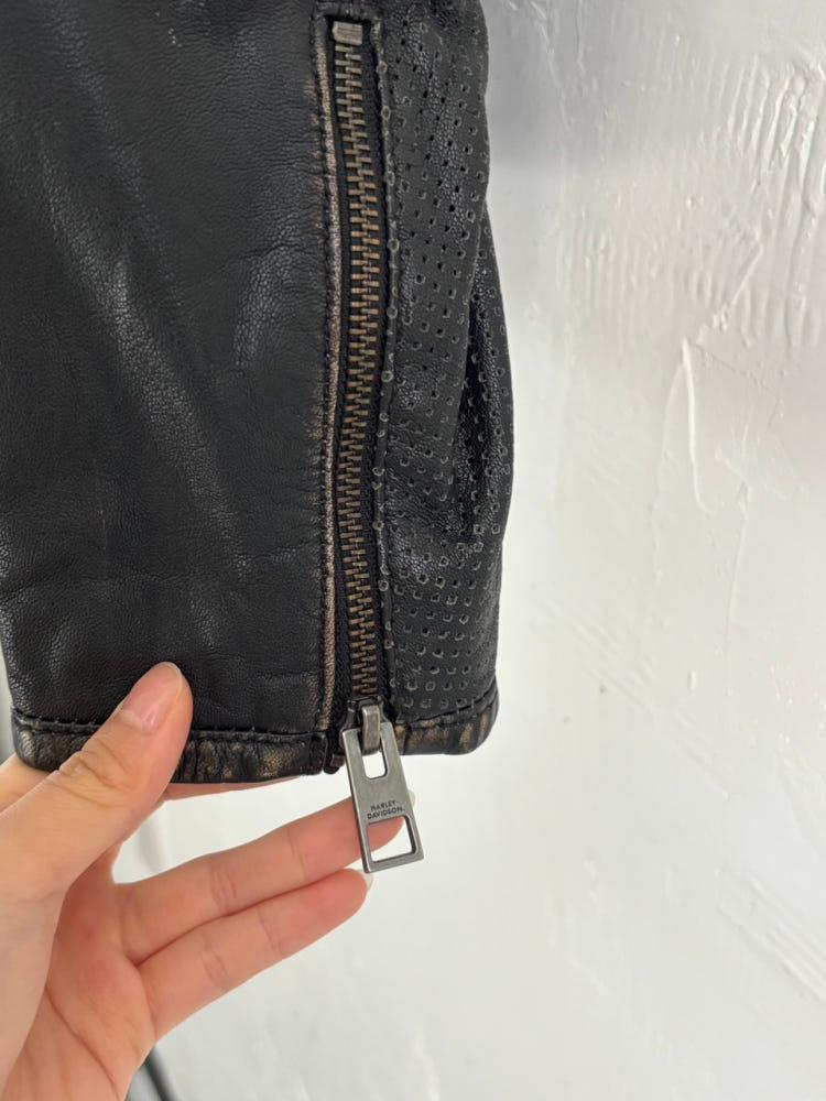 Harley Davidson 할리데이비슨 블랙 가죽 라이딩 기어 자켓 6