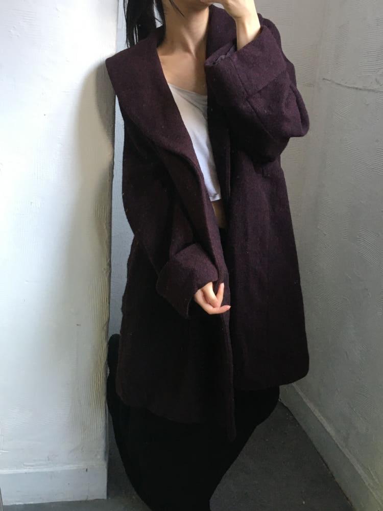 Comme des Garcons 꼼데가르송 96‘s 버건디 울 코트 3