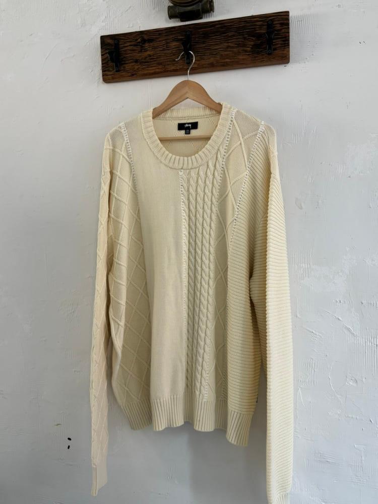 Stussy 스투시 아이보리 패치워크 스웨터 4