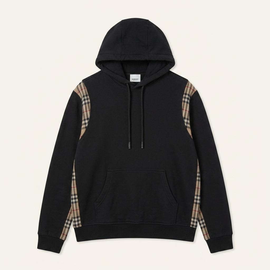Burberry 버버리 블랙 체크 코튼 후디 1