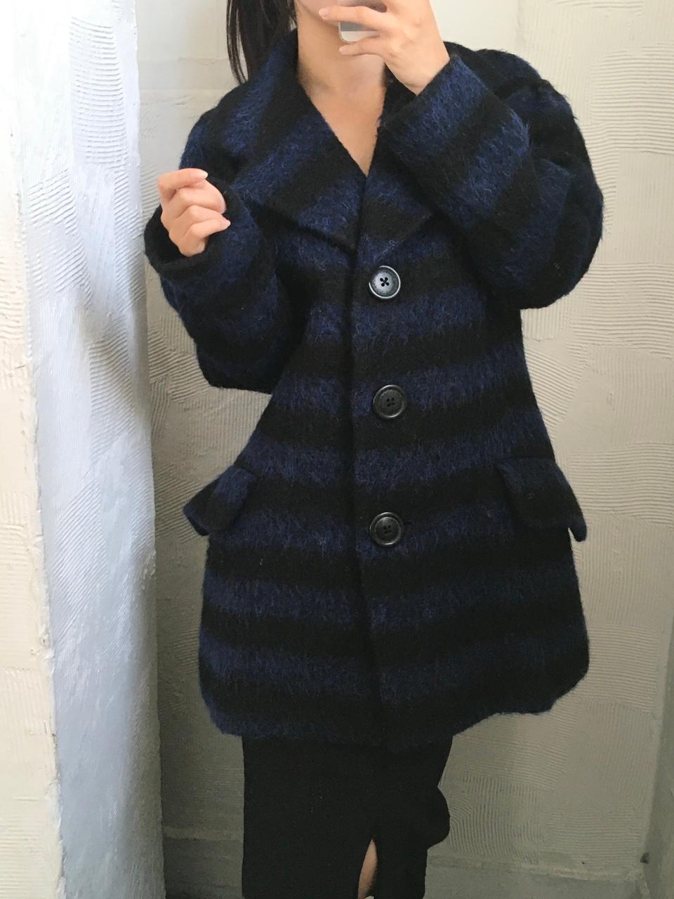 Vivienne Westwood 비비안 웨스트우드 스트라이프 모헤어 블렌드 오버 핏 코트 2