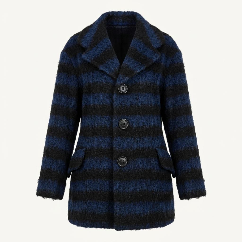 Vivienne Westwood 비비안 웨스트우드 스트라이프 모헤어 블렌드 오버 핏 코트 1