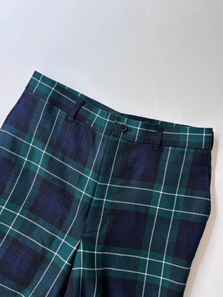 Comme des Garcons 꼼데가르송 블랙 그린 체크 벨티드 팬츠 8