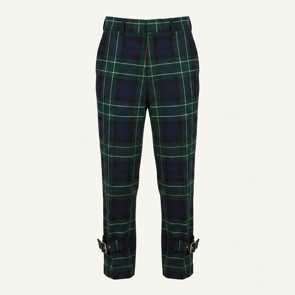 Comme des Garcons 꼼데가르송 블랙 그린 체크 벨티드 팬츠 1