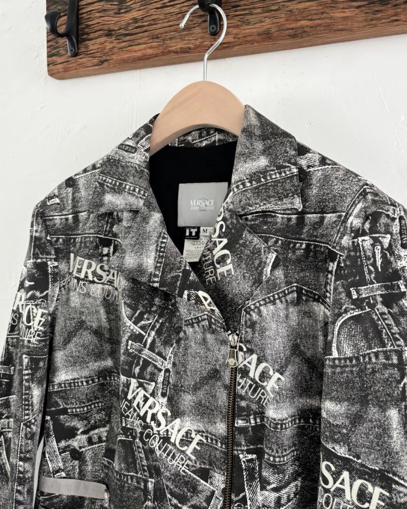 Versace 베르사체 진스 꾸뛰르 그레이 데님 프린트 자카드 자켓 8