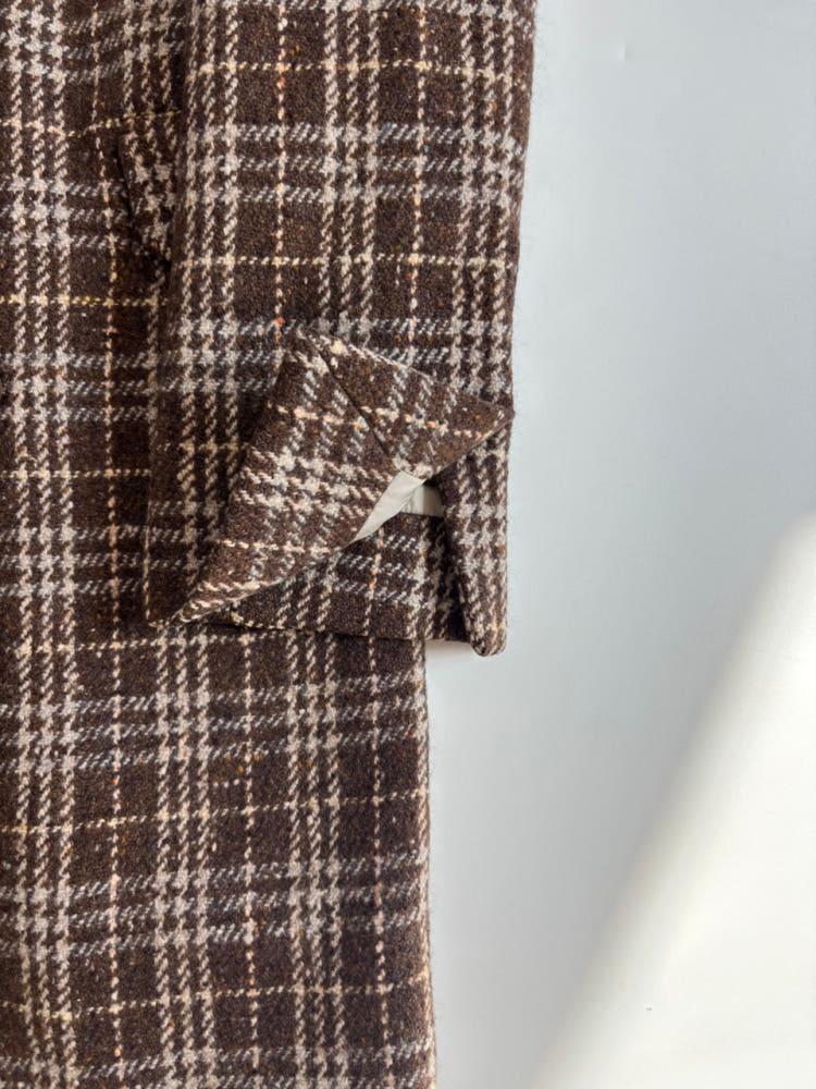 Jil Sander 질샌더 브라운 체크 더블 울 블레이저 11