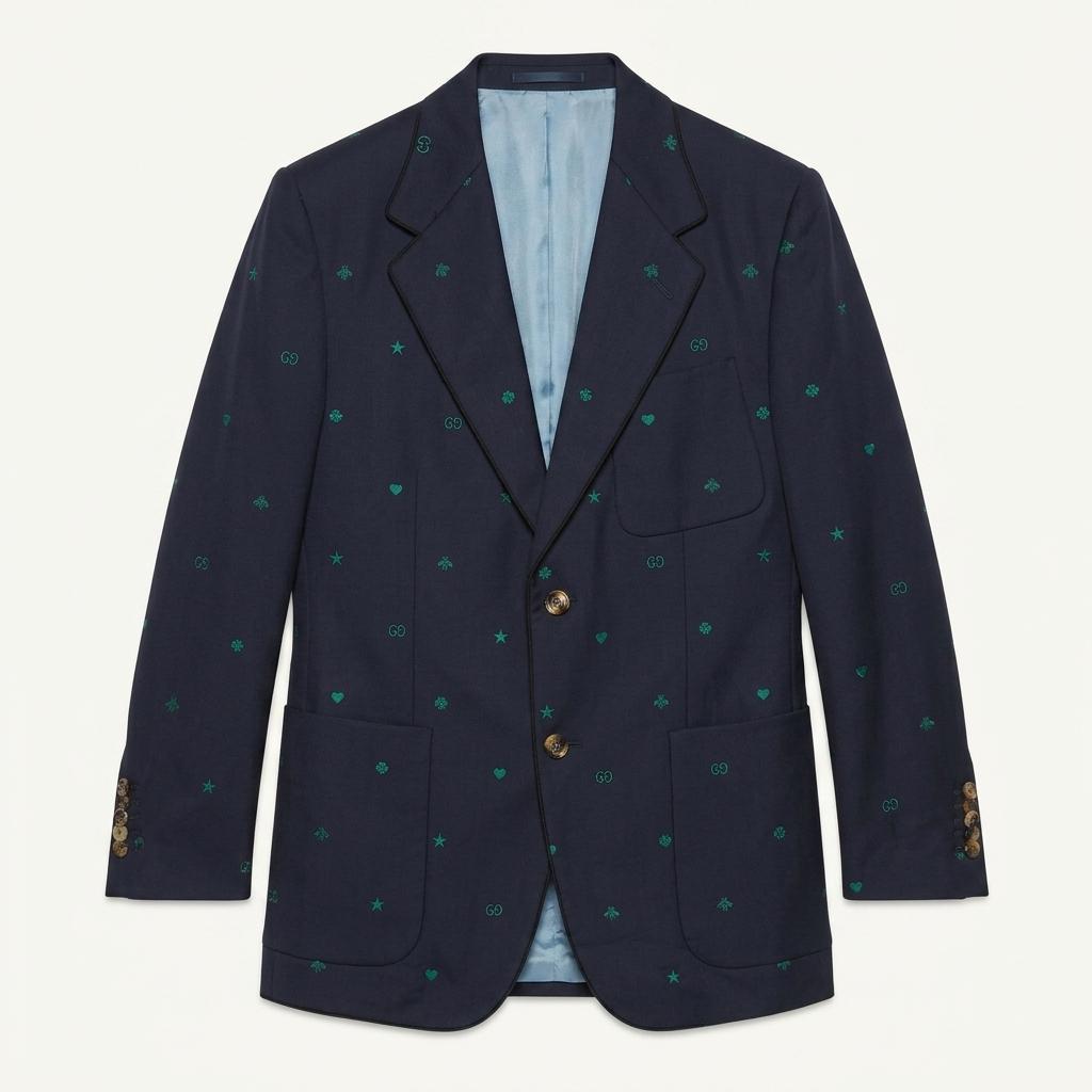 Gucci 구찌 네이비 심볼즈 자수 울 자카드 자켓 1