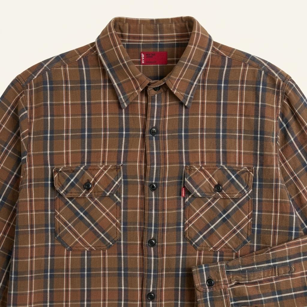 Levi's 리바이스 레드탭 투포켓 브라운컬러 체크 셔츠 1