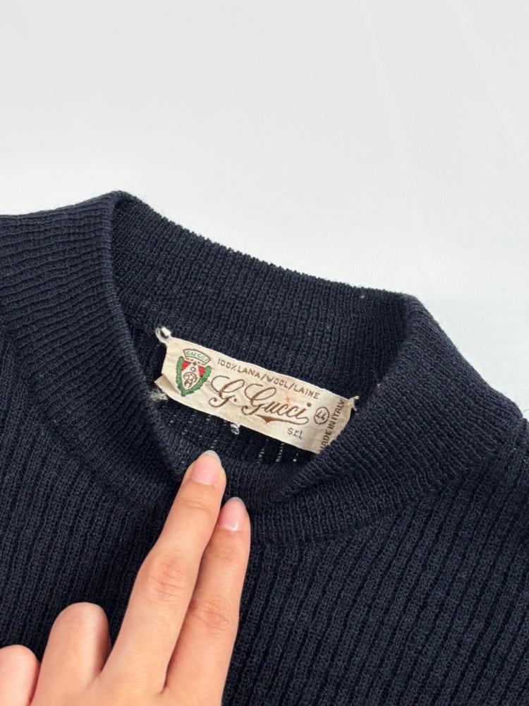 Gucci 올드 구찌 로고 블랙 울 니트 10