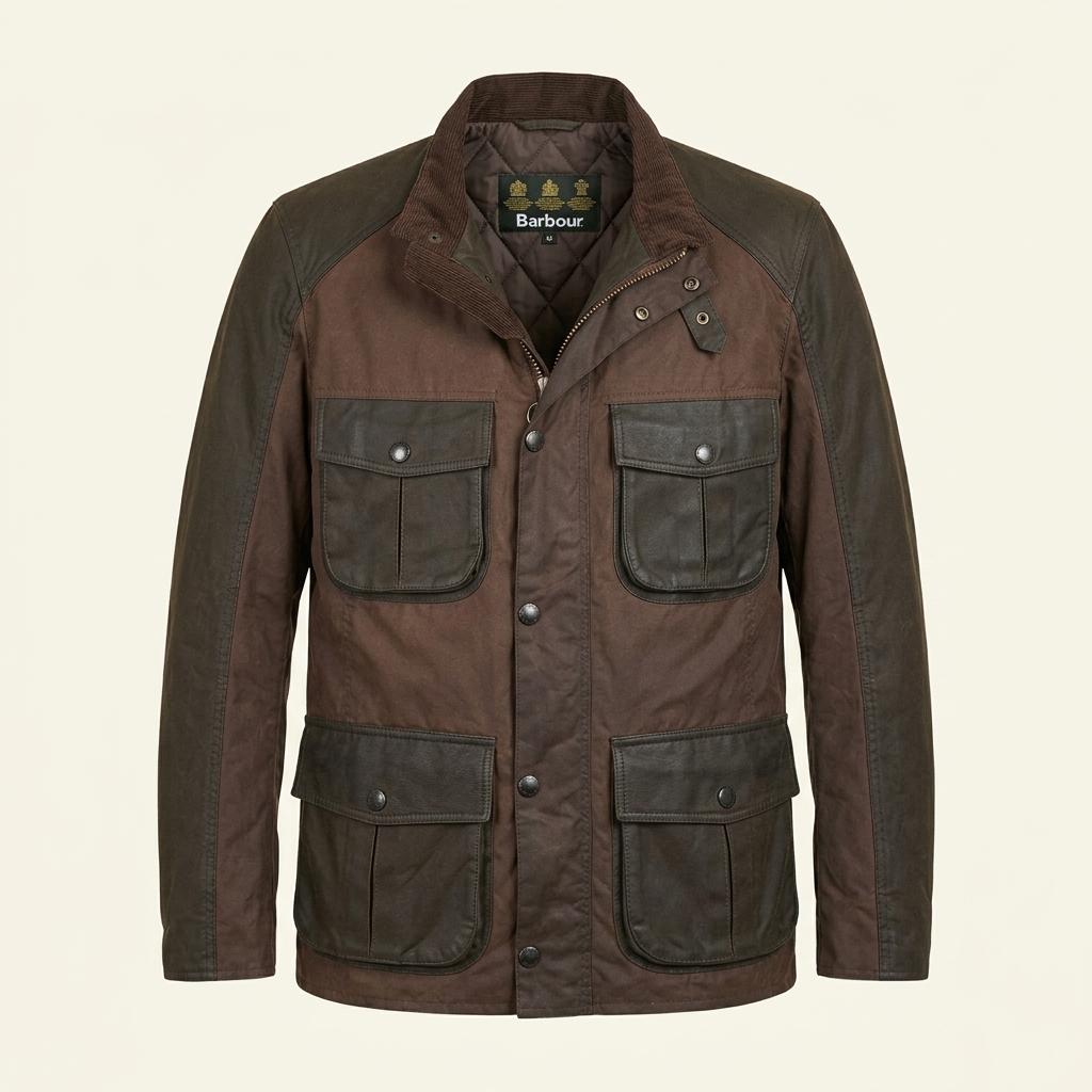 Barbour 바버 투포켓 브라운컬러 왁스 자켓 1