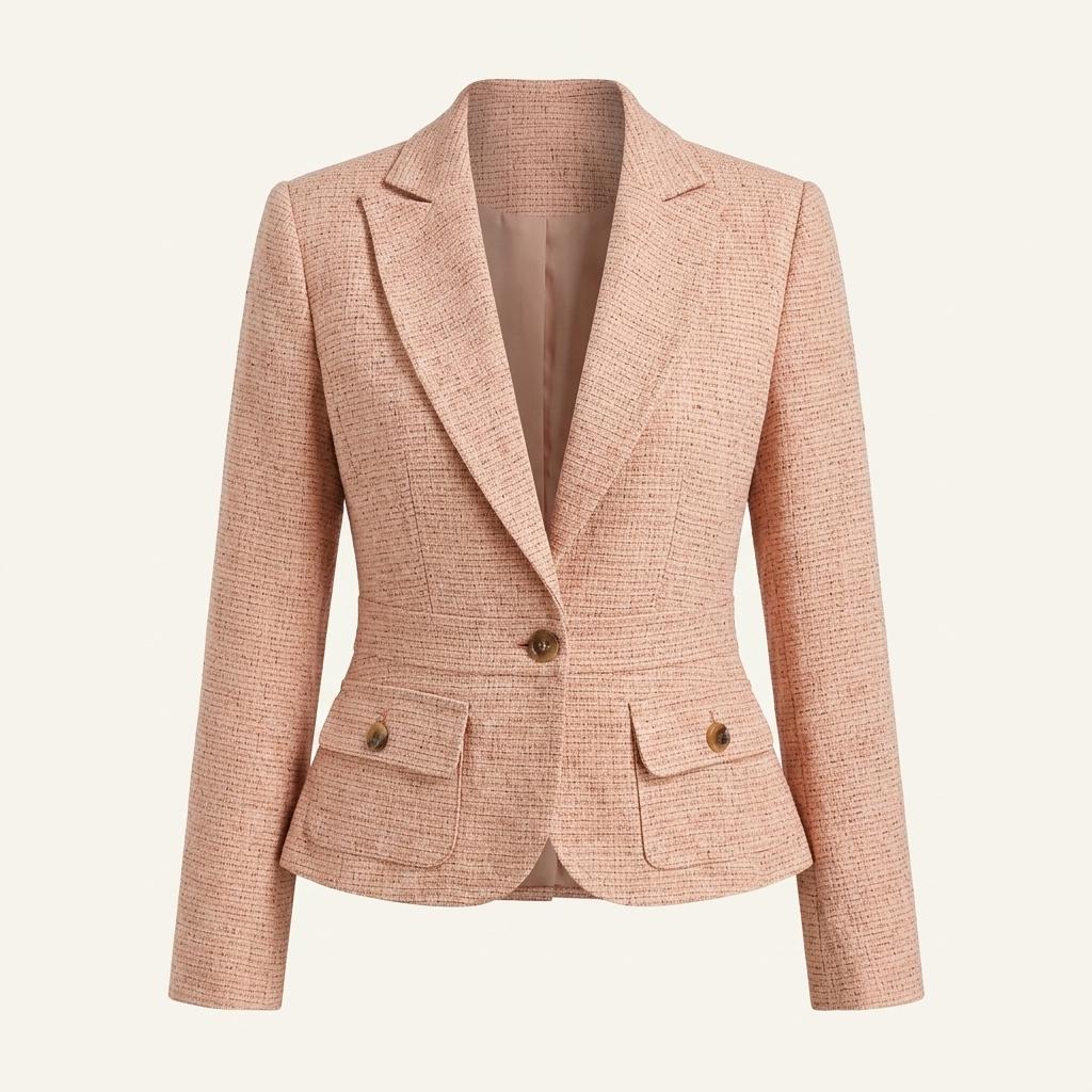 Burberry 버버리 핑크 트위드 싱글 자켓 1