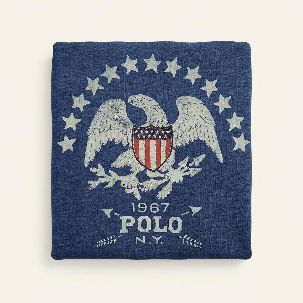 Polo 폴로 랄프로렌 신형 인디고블루 엠브로이드로고 티셔츠 1