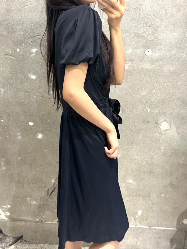Courreges 꾸레쥬 네이비 퍼프 블라우스 원피스 4