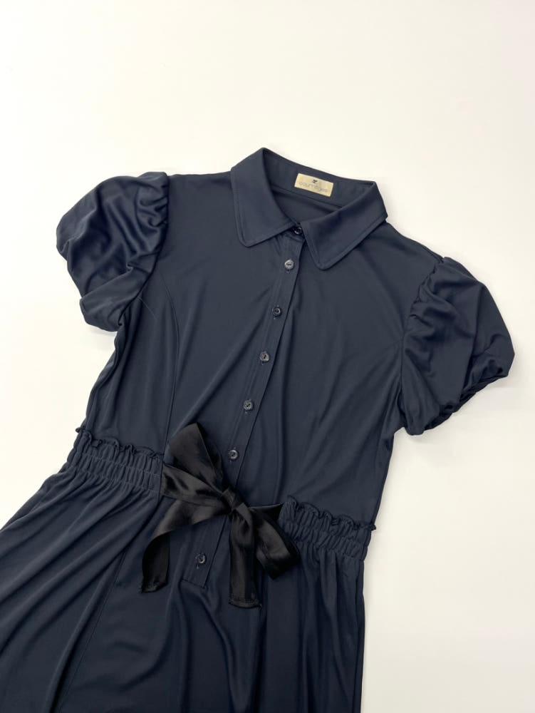 Courreges 꾸레쥬 네이비 퍼프 블라우스 원피스 8