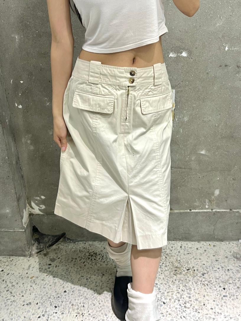 Louis Vuitton 루이비통 베이지 미디 스커트 2