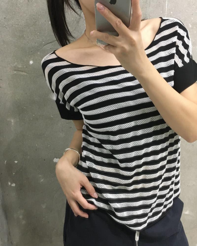 ARMANI COLLEZIONI 아르마니 꼴레지오니 레이온 스트라이프 반팔 4
